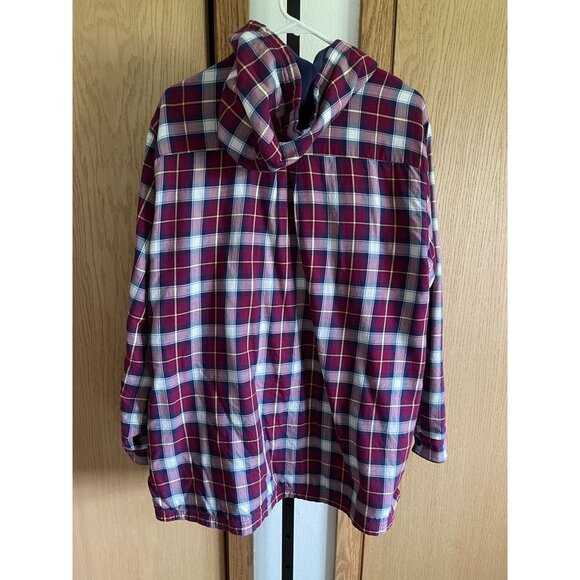 EUC L.L. Bean Womens 1X Plaid Hooded Jacket With Fleece Lining - Picture 2 of 8